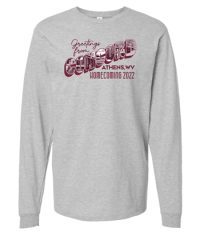 Greetings from Concord Athens WV Homecoming 2022 gray long sleeve sweatshirt