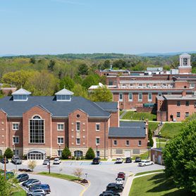 An aerial shot of Concord University, with Rahall in the foreground