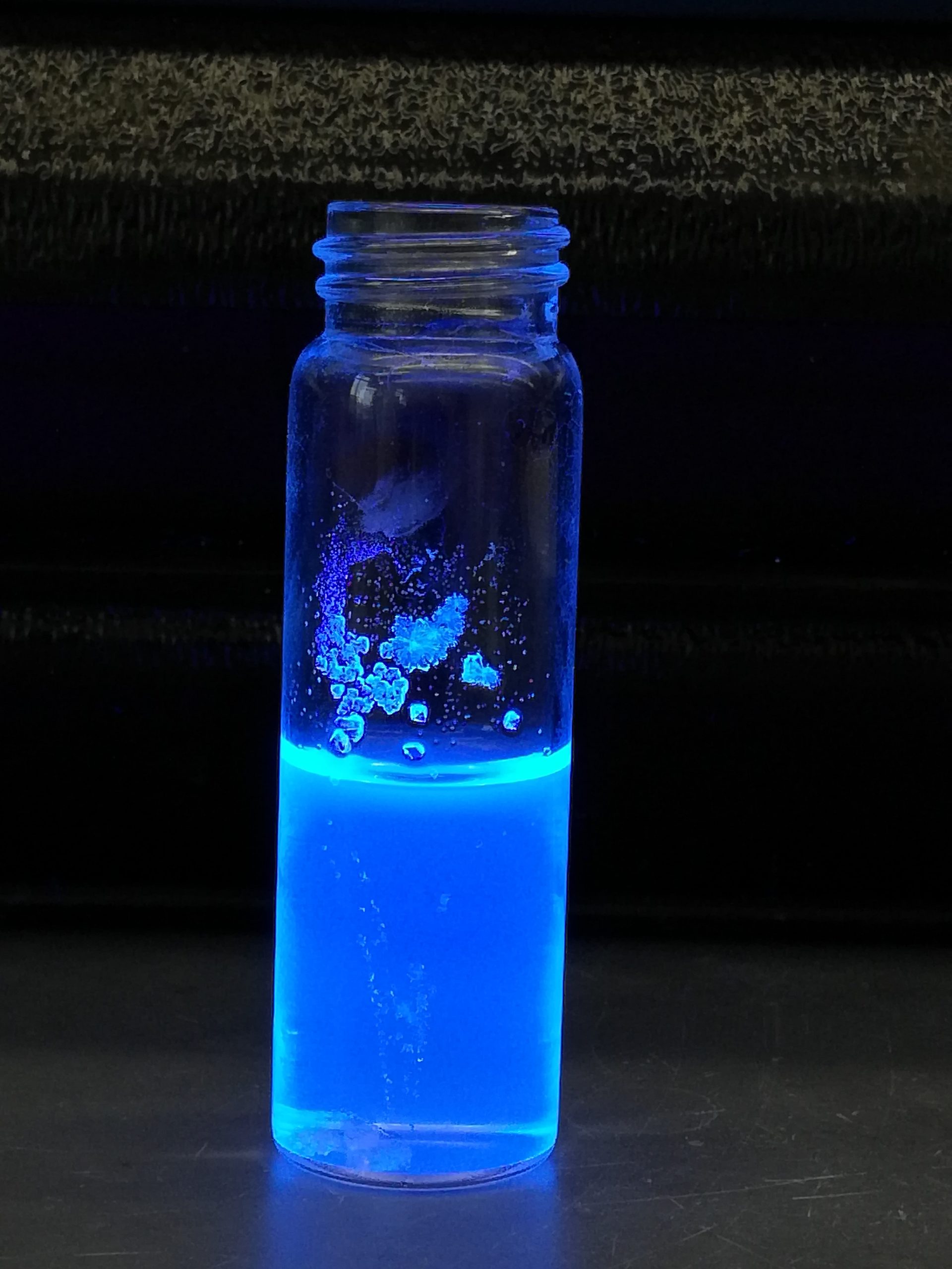 A solution containing Cerium, a rare earth element, under UV light