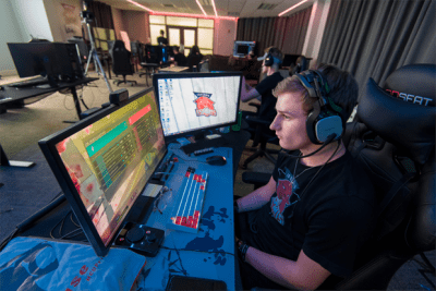 A Esports student training in our facilities