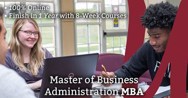 Master of Business Administration (MBA): 100% online, and finish in one year with 8 week courses!