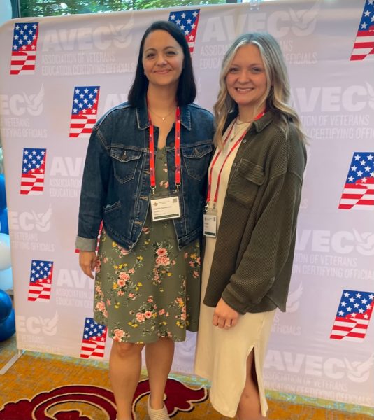 Concord University's Veteran Certifying Officials, Lucinda Gonderman and Emily Miller, pictured at the Association of Veterans Education Certifying Officials (AVECO) conference