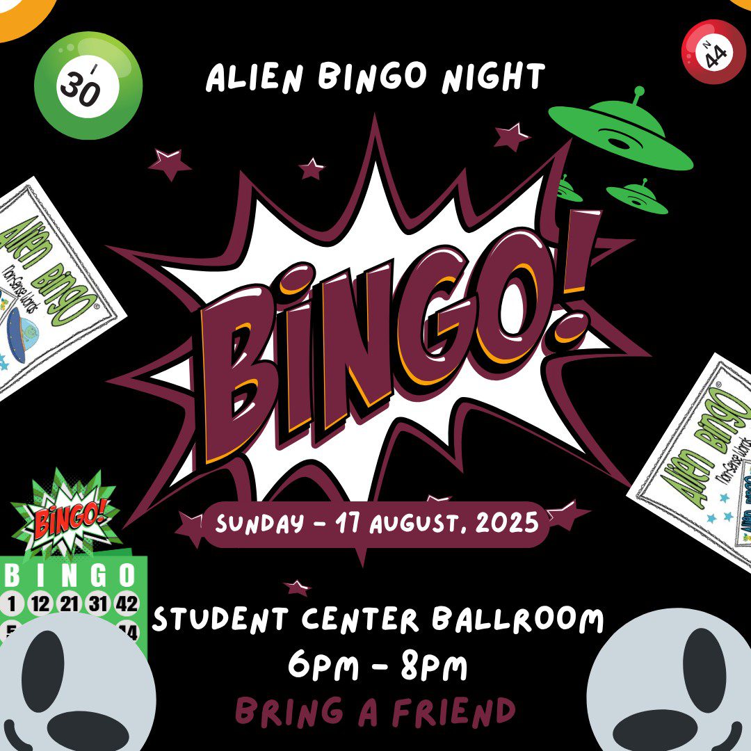 Alien Bingo Night August 17 in the Ballroom