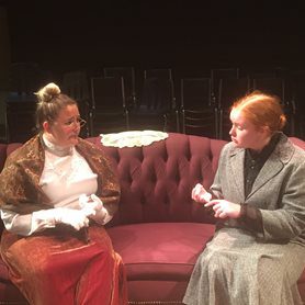 Hannah Puckett and Melinda Goda portraying Abby and Martha in Arsenic and Old Lace