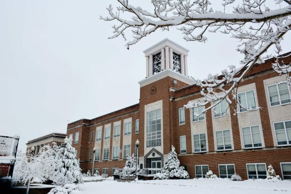 Concord University's campus covered in snow