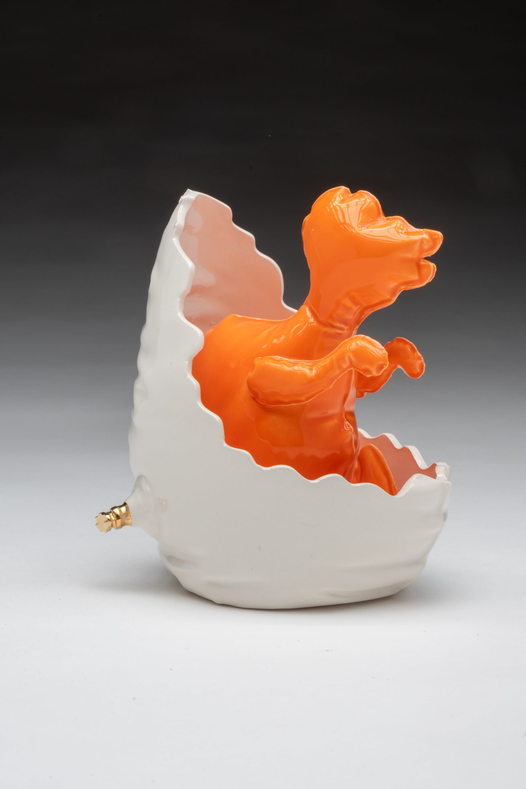 Orange Inflatable Dinosaur by Brett Kern