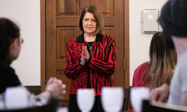 Concord University President Dr. Kendra S. Boggess speaking to students at the annual 4.0 GPA luncheon hosted by the Center for Academic and Career Development (CACD) 