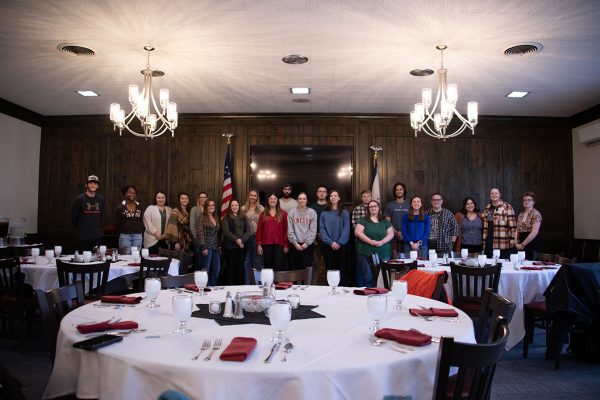 A group photo of the students at Concord University's annual 4.0 GPA luncheon. Students include Taylor Albers, Sophia Chugha, Rachel Clay, Nicole Cochran, Kaylie Nelson-Dick, Piper Dougton, Taylor Eversole, Brooklyn Gibson, Emily Johnson, Haley Lawrence, Jenna-Kay Nash, Erin O’Sullivan, Emma Ring, Sahar Saramani, Noah Stanley, Santana Strickland, Lauren Thomas, Andrew Trump, Sydney Tucker, CaSara Vanover, Owen Vogelsong, Jamison Wall, Molly Weiner, Colin Wiley, Amberlie Wilson, and David Young.