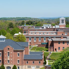 An aerial shot of Concord University's campus