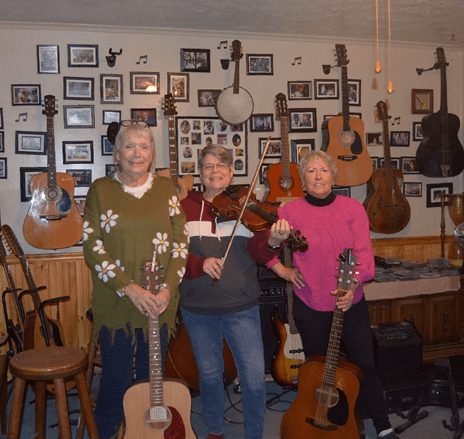 The all-woman bluegrass band, West by Goddess. Comprised of Susan Spearen, Linda Petry, and Becky Whitt from Fayette County, West Virginia.