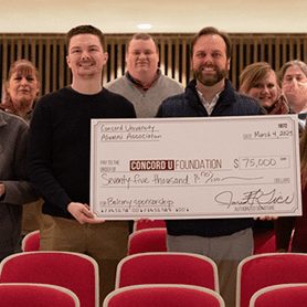 cuaa-square Members of the CUAA presenting the Concord Foundation a check for $75,000 for the theatre balcony renovations