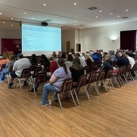 New students and their families at freshman orientation