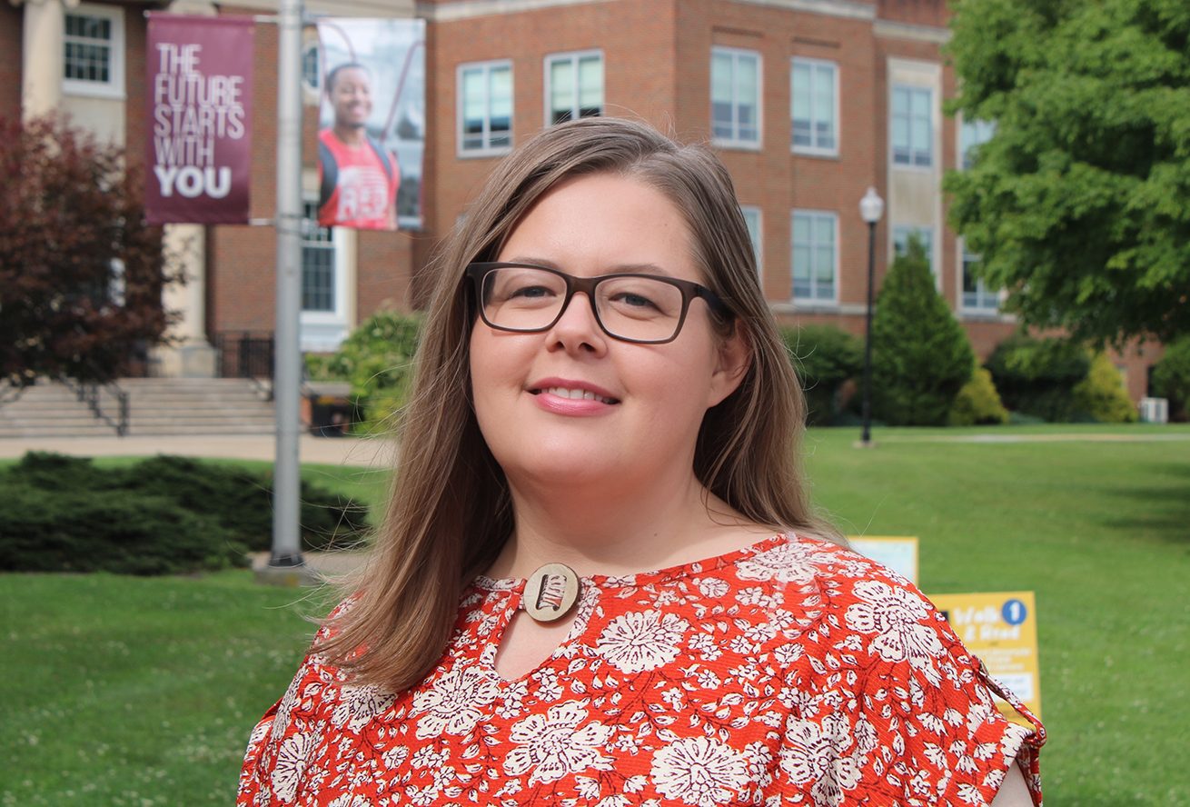 Anna Hardy pictured outside of the Library at Concord University