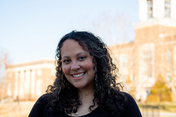 A photo of Lindsay Brown outside of Concord University's Marsh Hall