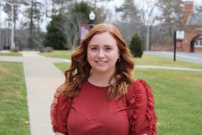 A photo of Bethany Breeden, our Student Assistant to the President & Special Events Liaison, on Concord University's campus