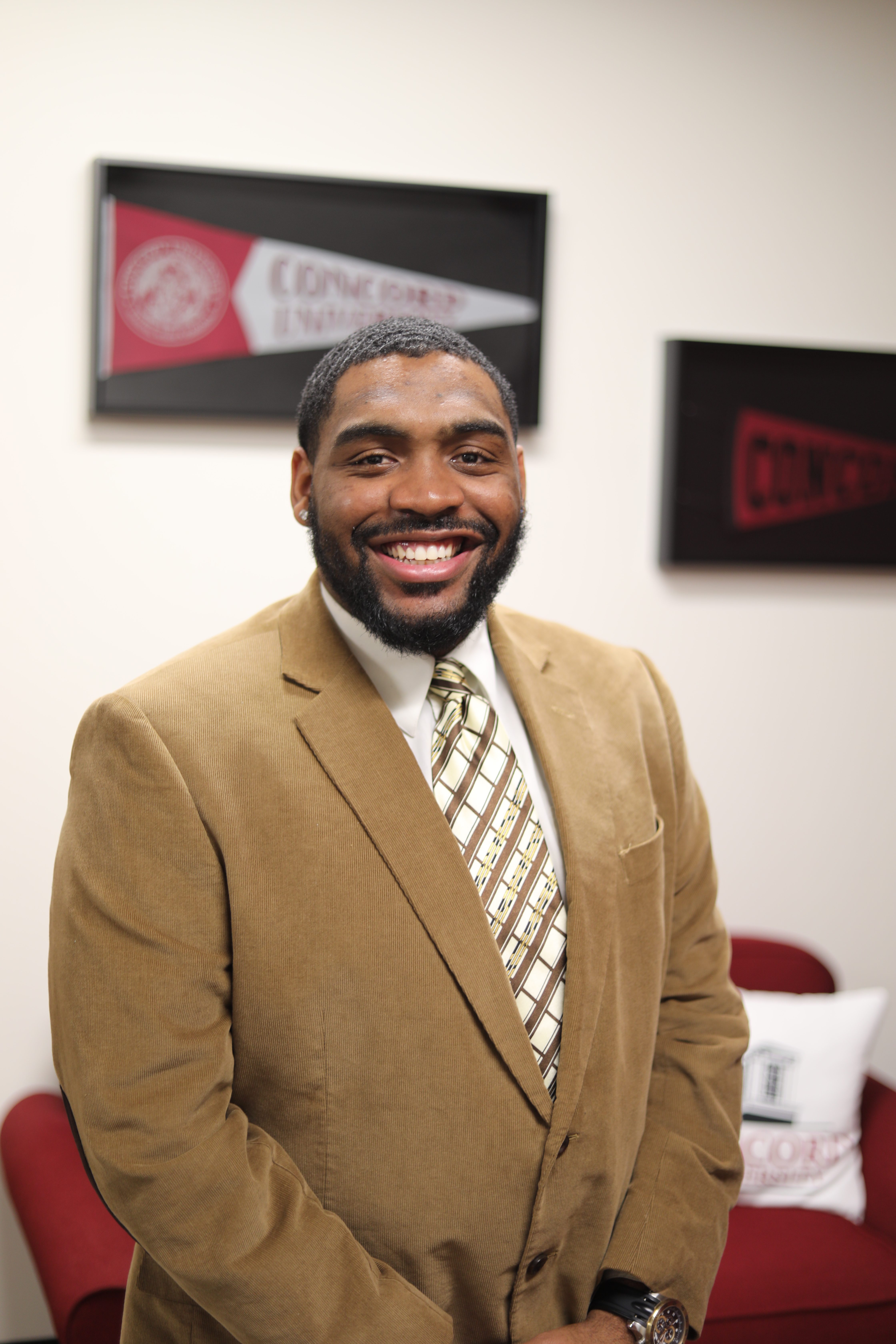 A photo of Marcus Murrell inside the Admissions Office