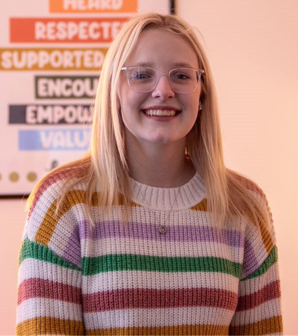 A photo of Taylor Brown inside of a classroom at Concord University