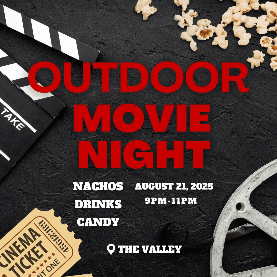 Outdoor Movie Night August 21 in the Valley