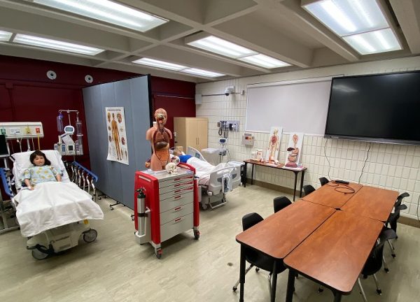 This lab has two simulated hospital rooms as well as a small classroom space.