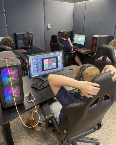 Camp Photo 2 (1) A group of Esports Campers playing Among Us in our Esports Facilities