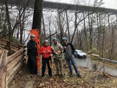 Four students enjoying the great outdoors