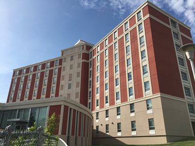 Front view of Towers Residence Halls at Concord University