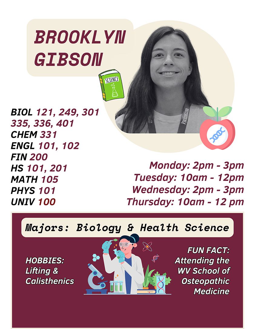 Tutor & Biology and Health Sciences double major Brooklyn Gibson