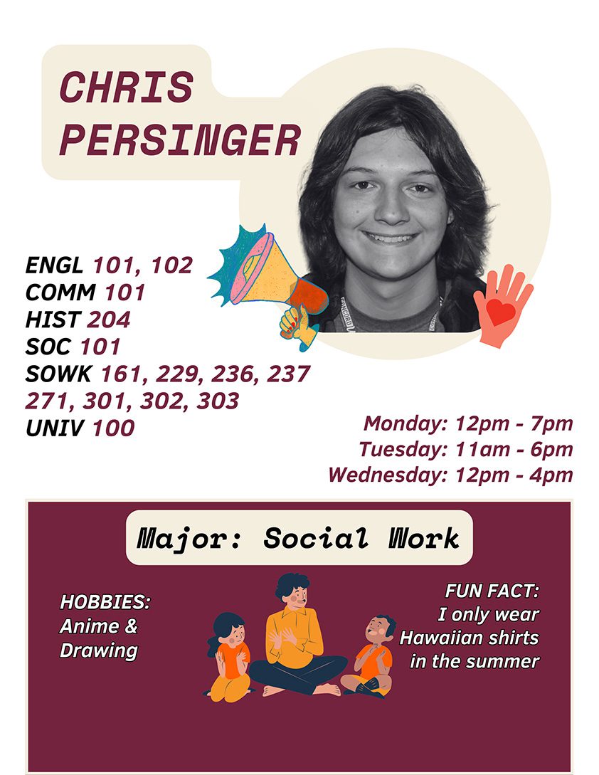 Tutor & Social Work major Chris Persinger