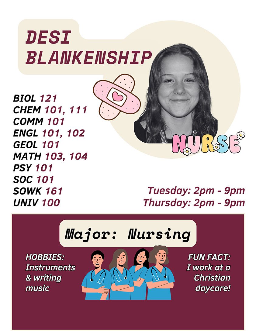 Tutor & Nursing Major Desi Blankenship