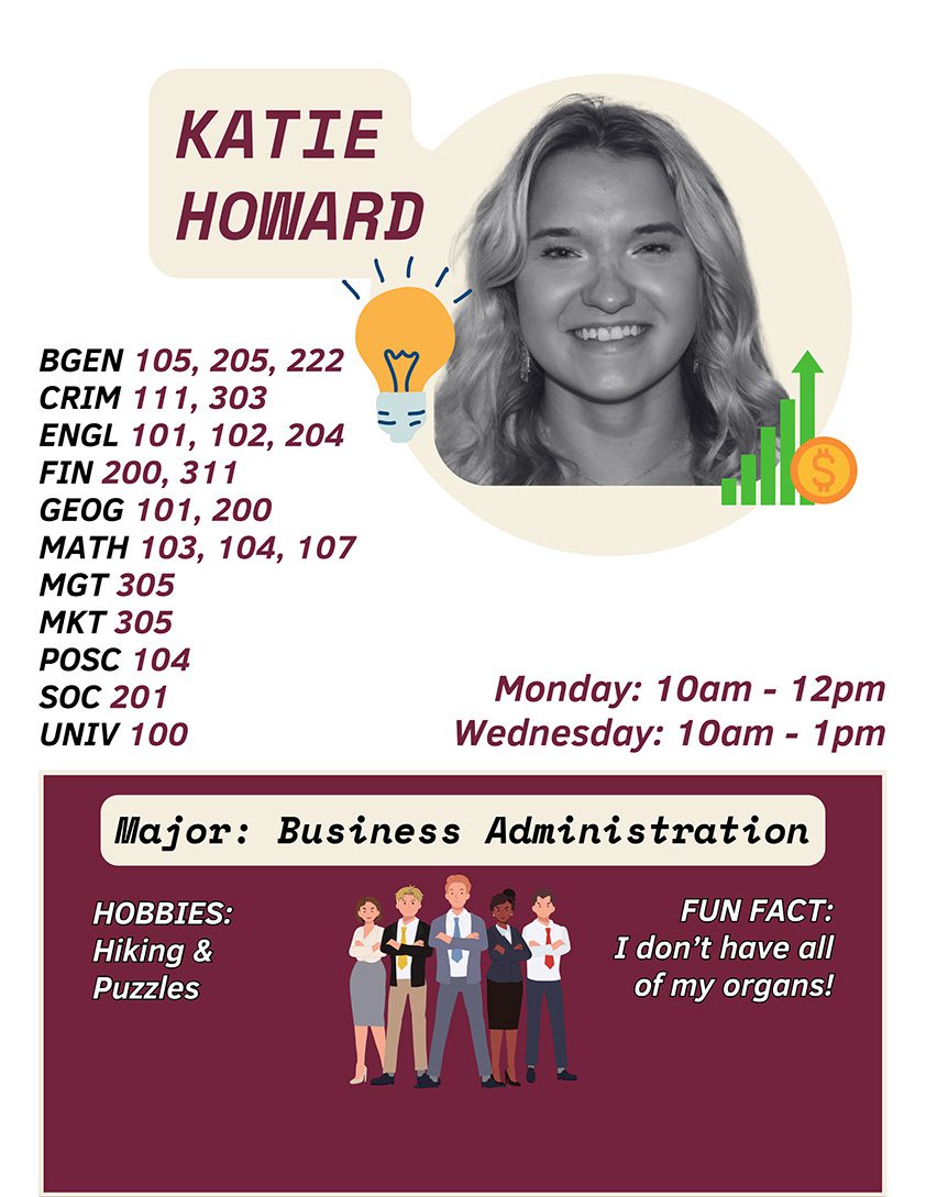 Tutor & Business Administration major Katie Howard